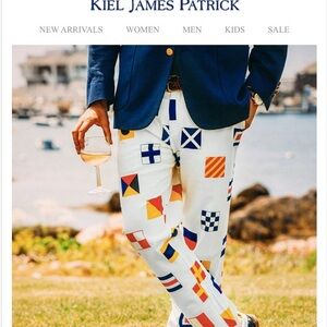 Kiel James Patrick White Chinos Nautical Rowdy Yachtsman pants